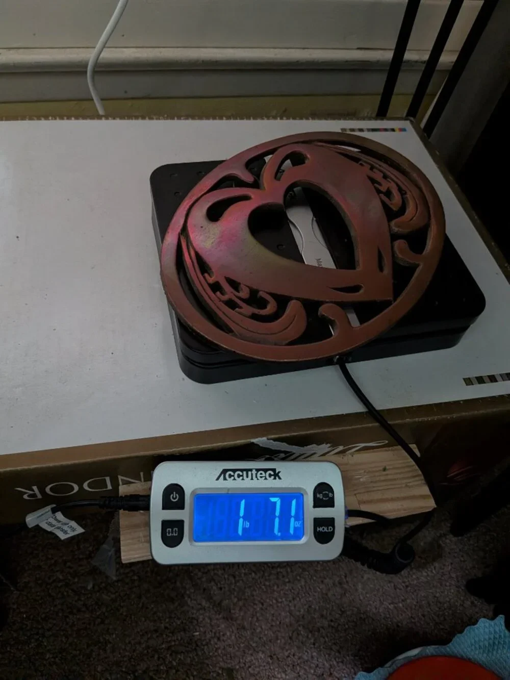 VTG Progressive Int'l Copper Double Heart Trivet Iridescent Rainbow Patina Wall